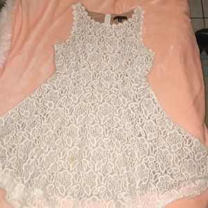 Formal white nude dress.